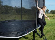 Батут EXIT PeakPro 275 x 458 см, black, зі сходами і сіткою
